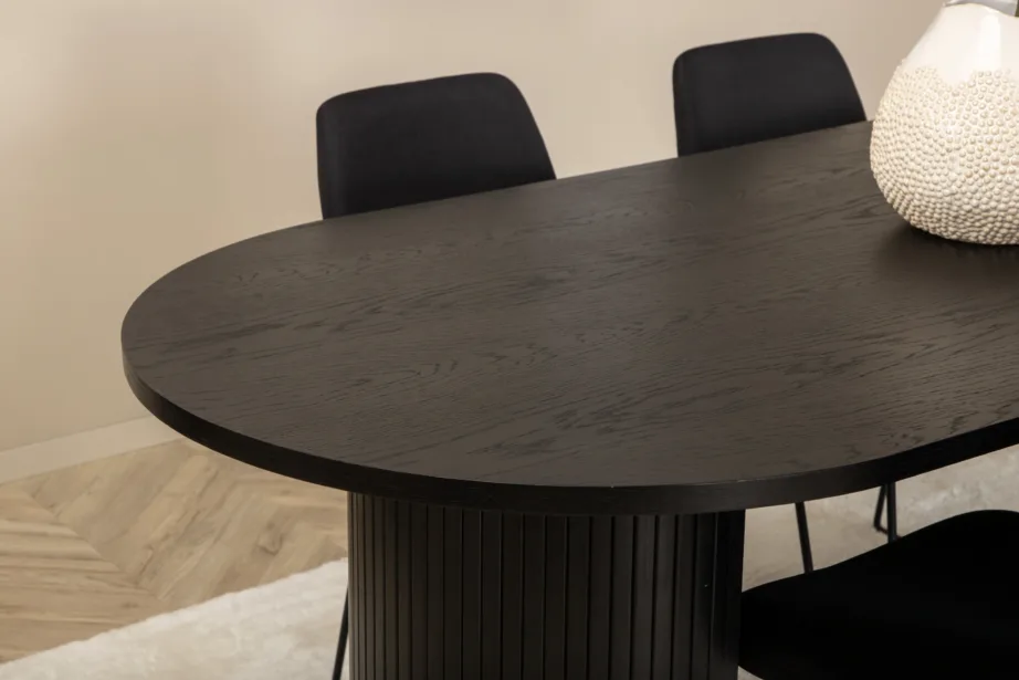 Ovaalne must söögilaud Bianca ja 4 Muce tooli, GR22200 – 7