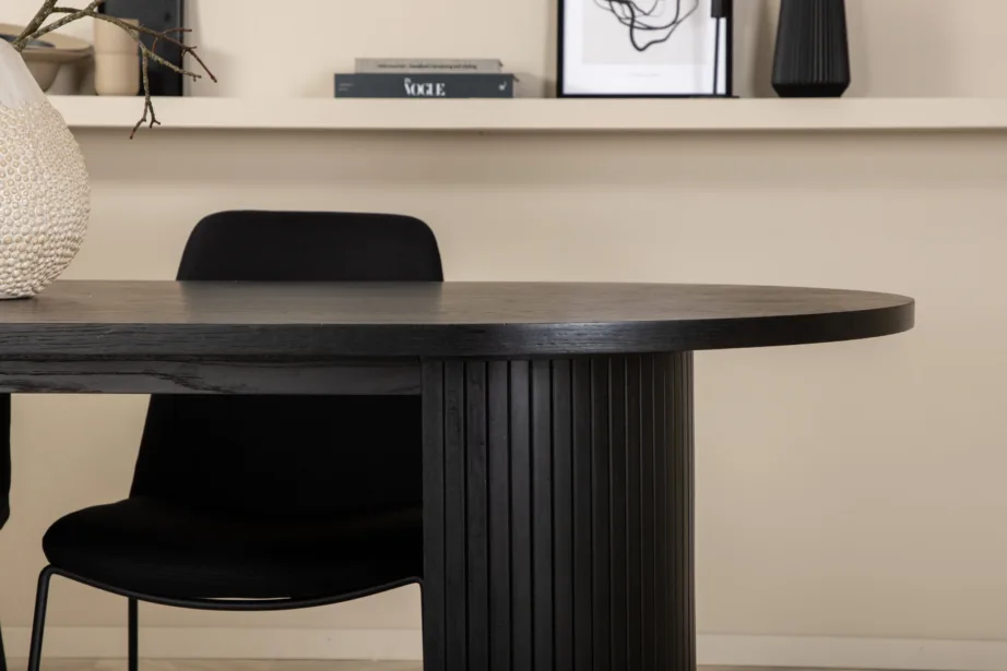 Ovaalne must söögilaud Bianca ja 4 Muce tooli, GR22200 – 10
