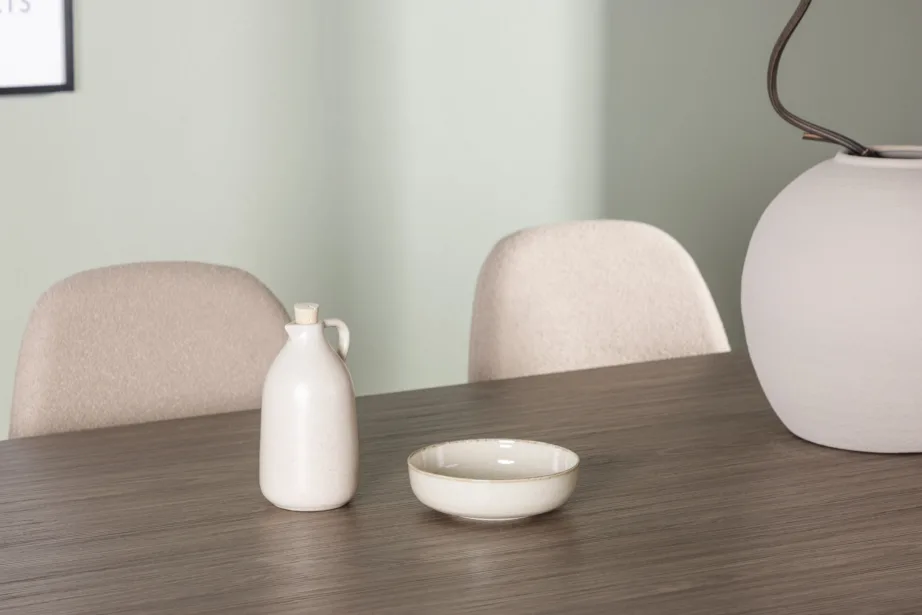 Ovaalne söögikomplekt Andy laud ja Polar toolid (naturaalne MDF, beež buklee, 4 tooli), GR23675 – 7