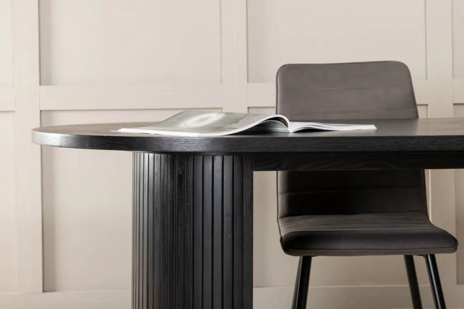 Ovaalne söögilauakomplekt Bianca (must spoon, 4 halli mikrokiust tooli), GR22468 – 10