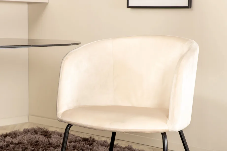 Ovaalne söögilauakomplekt Pillan, must klaaspind ja beežid sametist toolid, GR22365 – 8