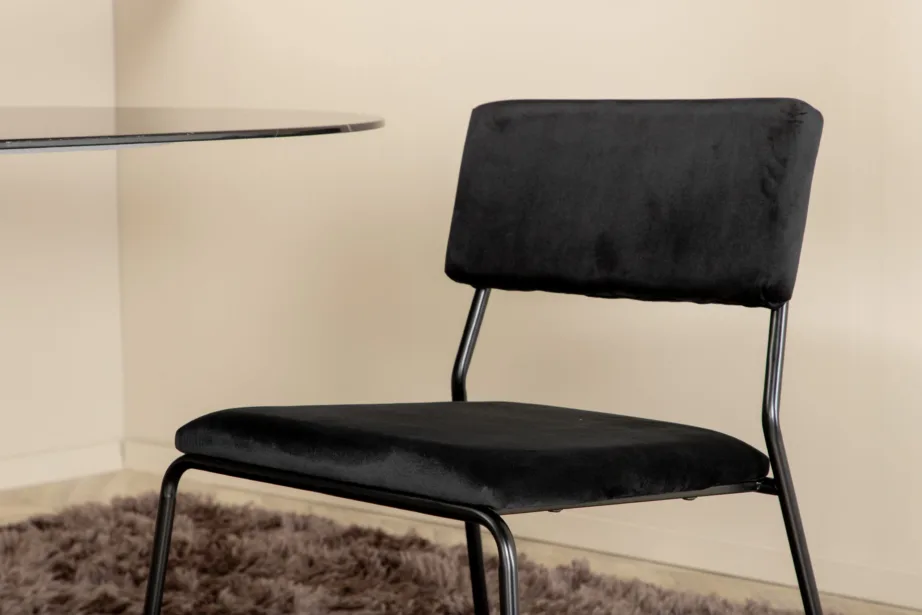 Ovaalne söögilauakomplekt Pillan (must marmorklaas, 4 musta velvetkattega tooli), GR22370 – 8