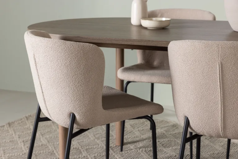 Ovaalne söögilaud Andy ja beežid Modesto toolid (MDF, buklee, 180x90 cm) - GR23677