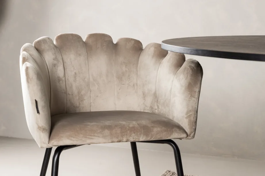 Ovaalne söögilaud Bootcut (must MDF, 230×115 cm) koos Limhamn beežide velvettoolidega, GR22958 – 12