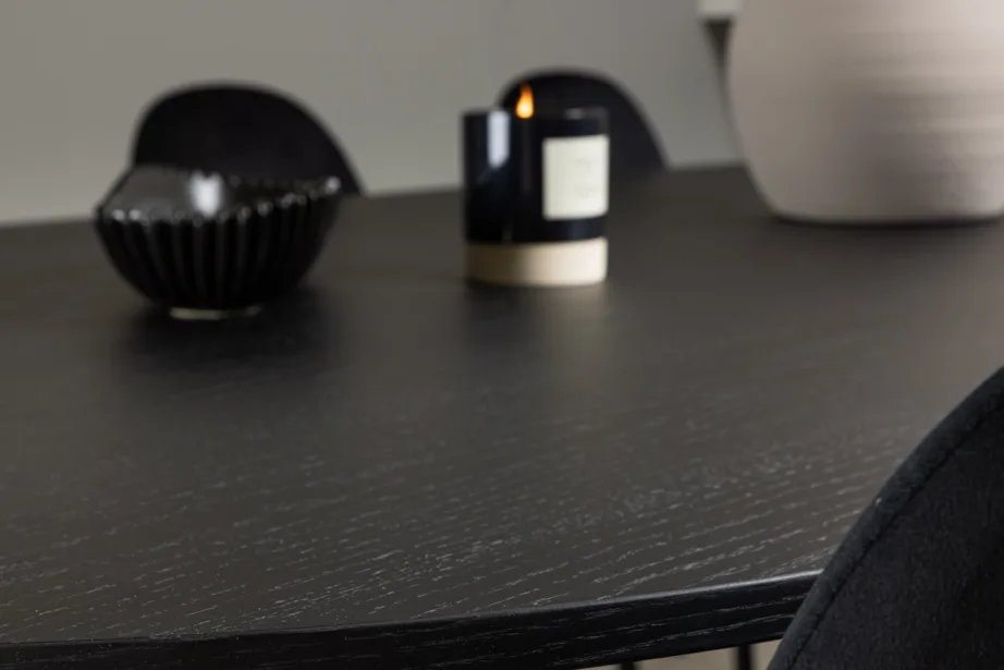 Ovaalne söögilaud Bootcut musta spooniga ja Polar sametist söögitoolid, GR22858 – 8