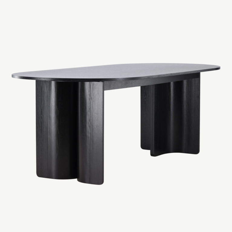 Ovaalne söögilaud Tyresö (must MDF, 220x100 cm) - 61953-100