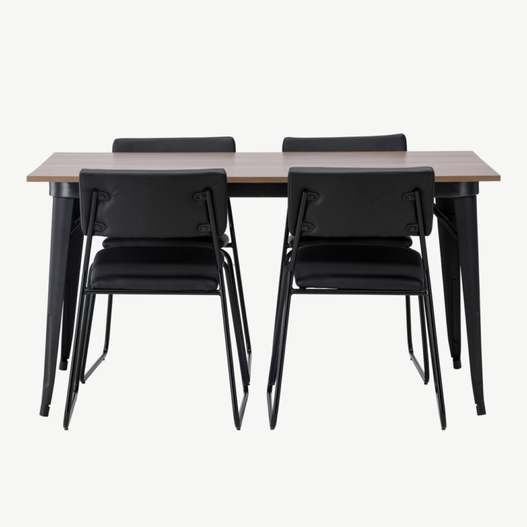 Pähklitooni MDF söögilaud Tempe ja mustad Kenth toolid (6-osaline komplekt) - GR22926