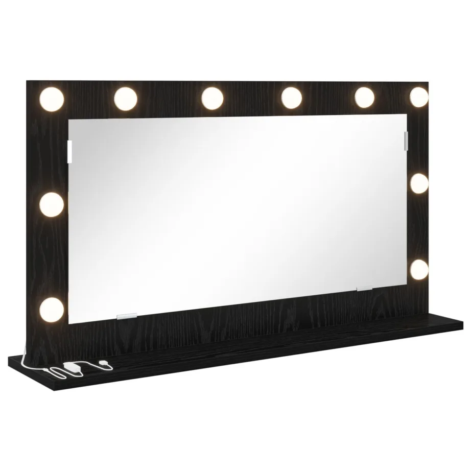 Peegel LED Valgusega Must Oak 80x45x18 cm