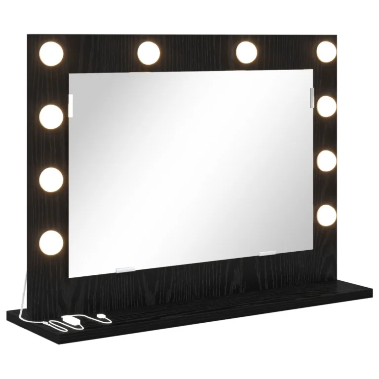 Peegel LED Valgusega Must Tamme 60x45x18 cm