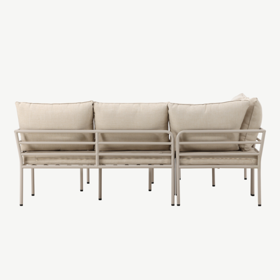 Beež terasest aiamööbli komplekt Penh: nurgadiivan ja akaatsiapuidust laud, 3137-402 – 2