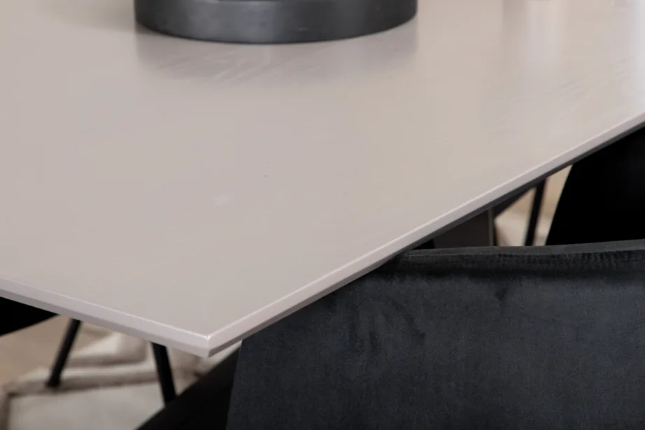 Piazza söögilauakomplekt (ristkülikukujuline laud, 6 musta velvetkattega tooli), GR22269 – 9