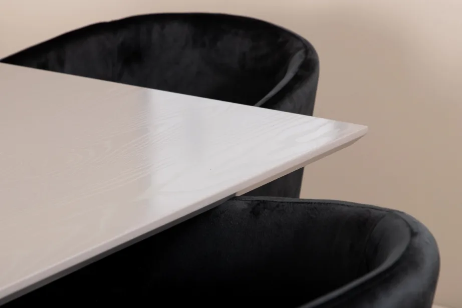 Piazza söögilauakomplekt (ristkülikukujuline laud, 6 musta velvetkattega tooli), GR22269 – 10