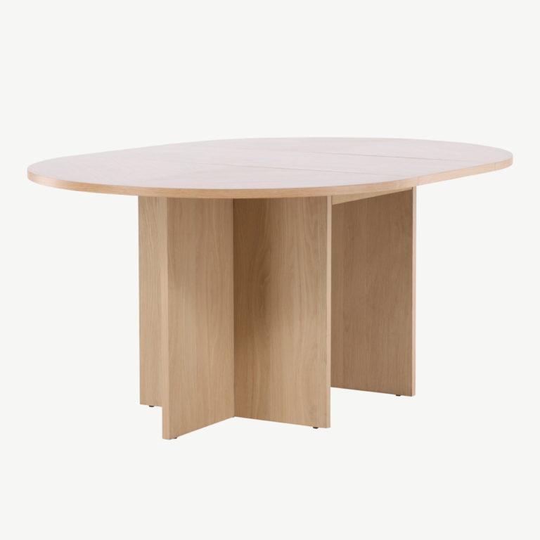 Pikendatav söögilaud Strada (valge peitsiga tammevineer, 120–170 cm) - 61993-130
