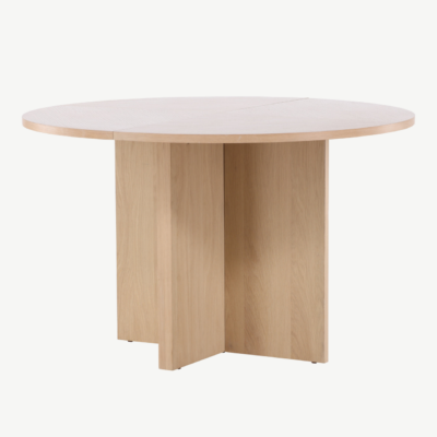 Pikendatav söögilaud Strada (valge peitsiga tammevineer, 120–170 cm) - 61993-130