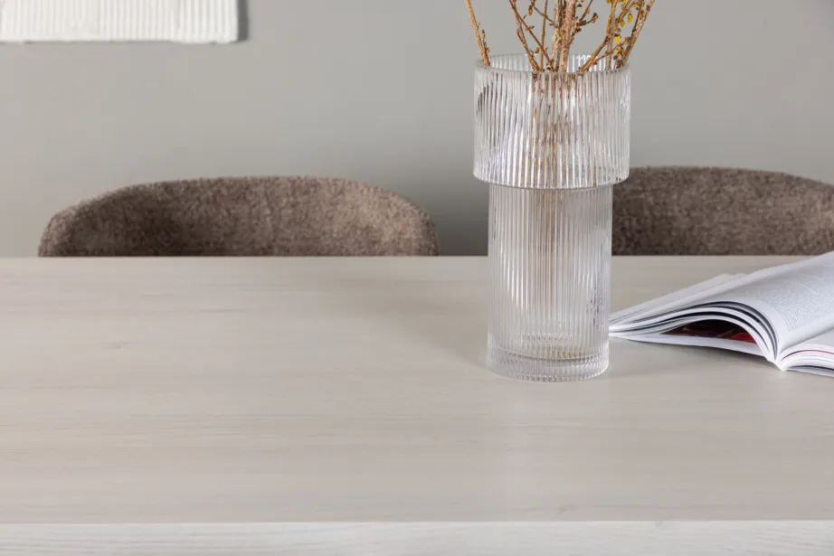 Põhjamaine söögikomplekt Olga laud (valge peitsiga MDF, 200×90 cm) ja 6 tumedat Modesto bukleetooli, GR23719 – 7