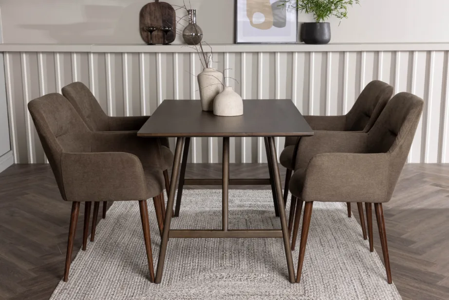 Põhjamaine söögitoakomplekt Kaseidon laud ja Tomorrow toolid (tumepruun, 4 tooli), GR23866 – 5