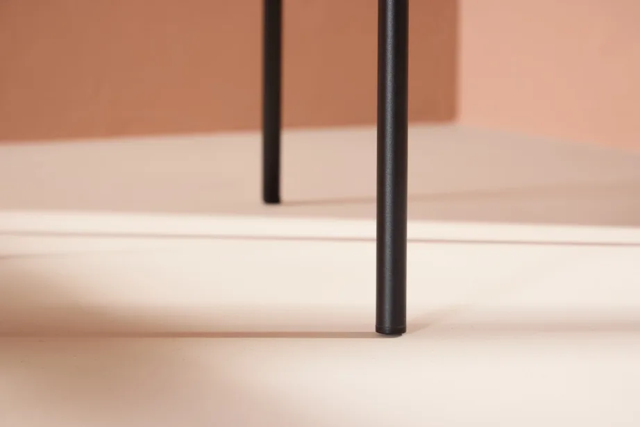 Pruun polüesterlinane söögitool musta terasraamiga Edina, 61919-103 – 10