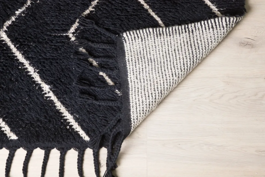 Ristkülikukujuline must-valge villavaip David (300×200 cm, kõrge karvaga), 16093-108 – 3