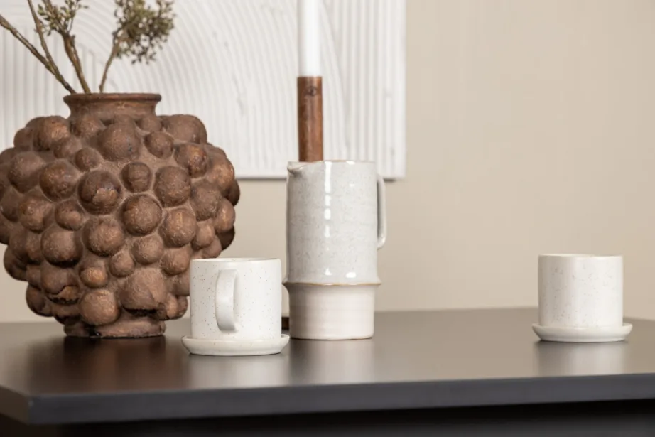 Ristkülikukujuline söögilaua komplekt Tempe (must MDF, 2 beeži polsterdatud tooli), GR22931 – 11