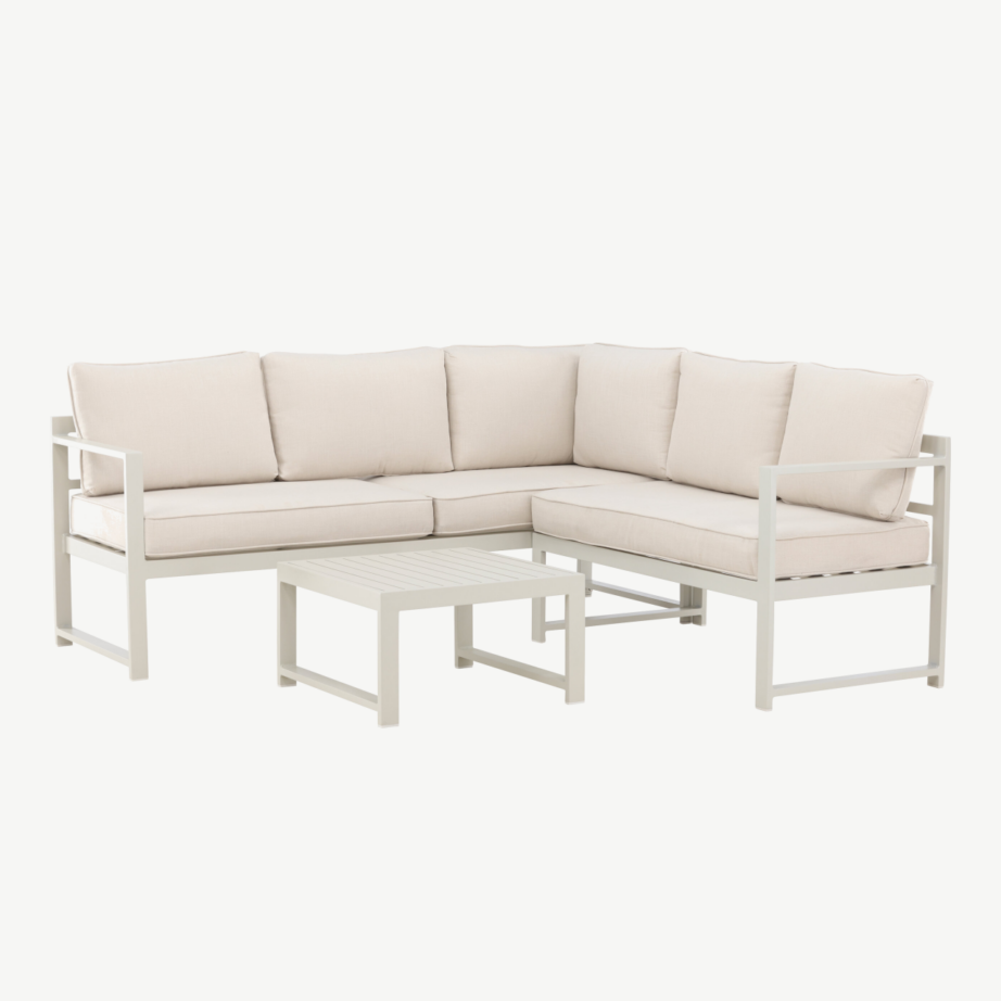 Salvadori nurgadiivanikomplekt õue (alumiinium, beežid kattepadjad, laud komplektis), 2138-222 – 3