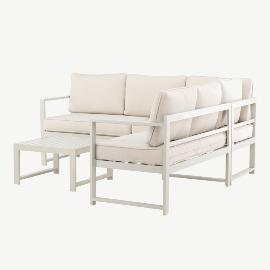 Salvadori nurgadiivanikomplekt õue (alumiinium, beežid kattepadjad, laud komplektis), 2138-222 – 5