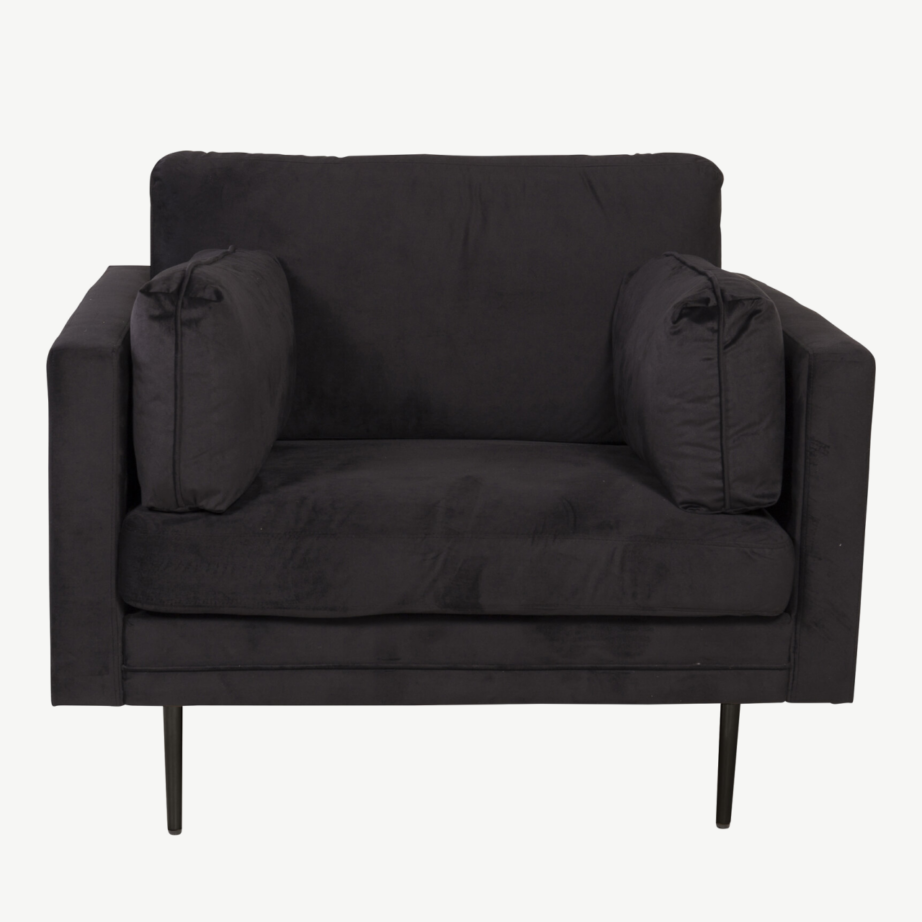 Sametist must tugitool Boom kollektsioonist, terasest jalgadega, GR19269 – 2