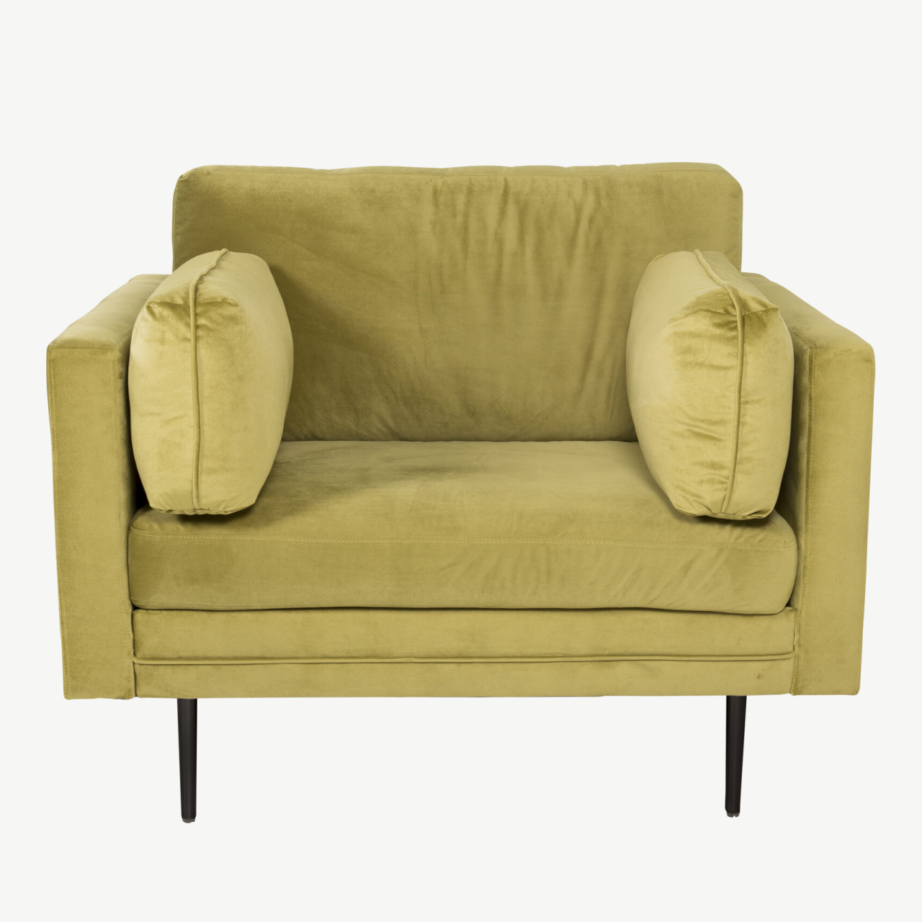 Sametist tugitool Boom (roheline, kuldsed metalljalad), GR19273 – 2