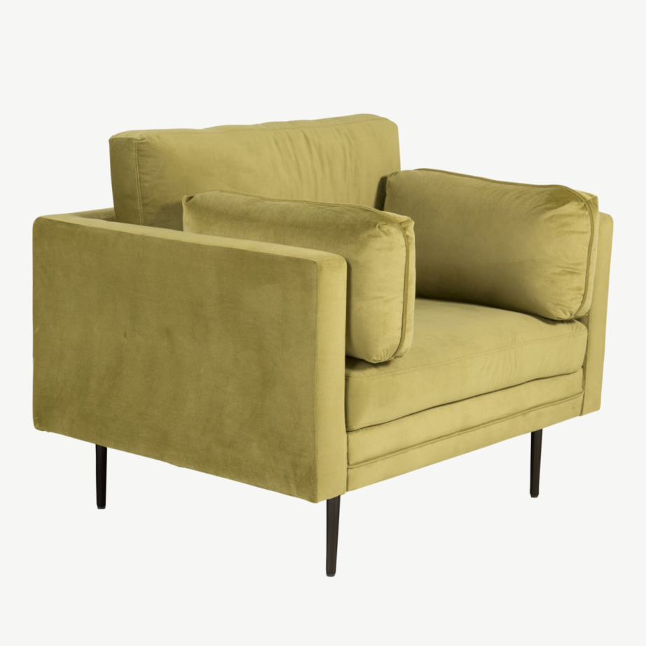 Sametist tugitool Boom (roheline, kuldsed metalljalad), GR19273 – 3