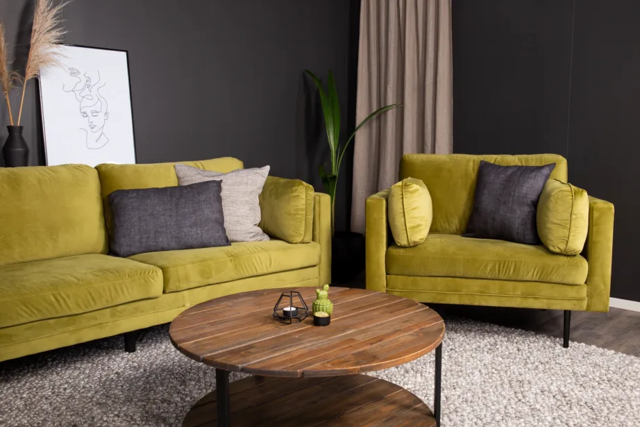 Sametist tugitool Boom (roheline, kuldsed metalljalad), GR19273 – 5