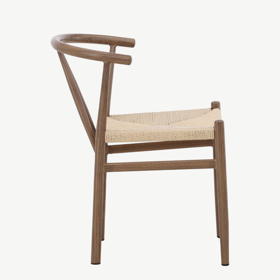 Skandinaavia stiilis söögitool Alfons (pruun teras, beež punutud istmega), 16802-123 – 2