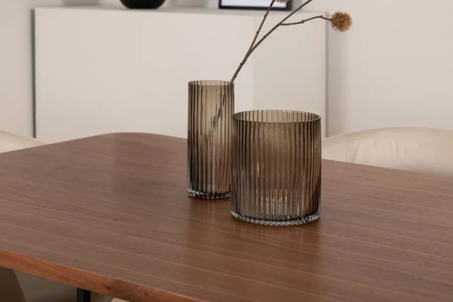 Söögikomplekt Uno – pähklispooniga söögilaud ja 6 beeži velvetkattega tooli, GR22392 – 7