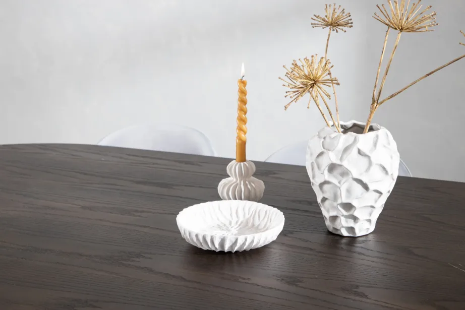 Söögilaud Stone mokkavineeriga ja hallid velvetist toolid (6 tk), GR22824 – 11