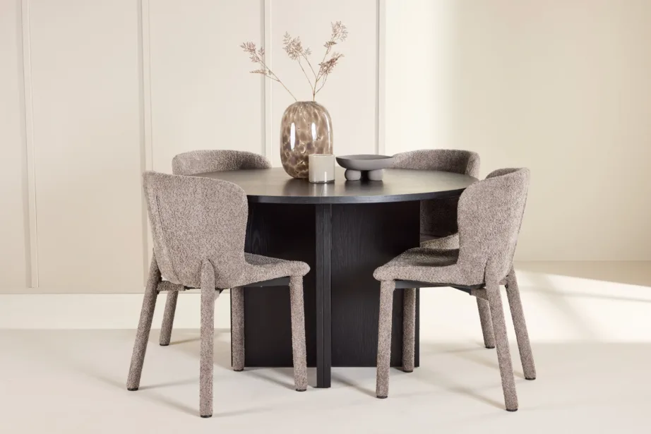 Strada must pikendatav söögilaud buklee toolidega, 120/170 cm + 4 pruuni Astoria tooli, GR24731 – 8