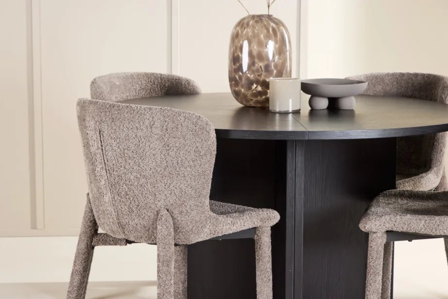 Strada must pikendatav söögilaud buklee toolidega, 120/170 cm + 4 pruuni Astoria tooli, GR24731 – 9