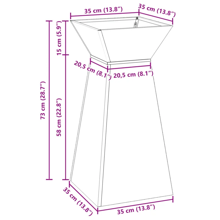 Taimealus Must Plast 35 x 35 x 73 cm Potid Taimealus