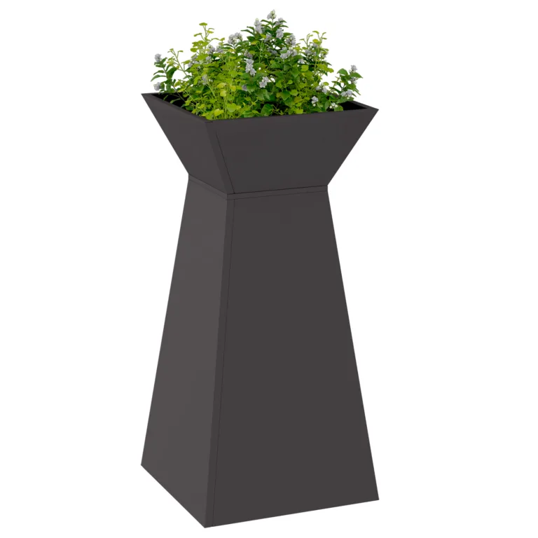 Taimealus Must Plastik 35 x 35 x 73 cm Taimealus Silindriline