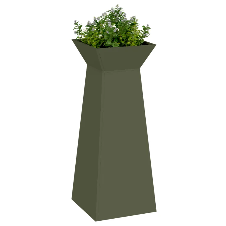 Taimealus Oliivroheline Metall 40 x 40 x 101 cm Taimealused