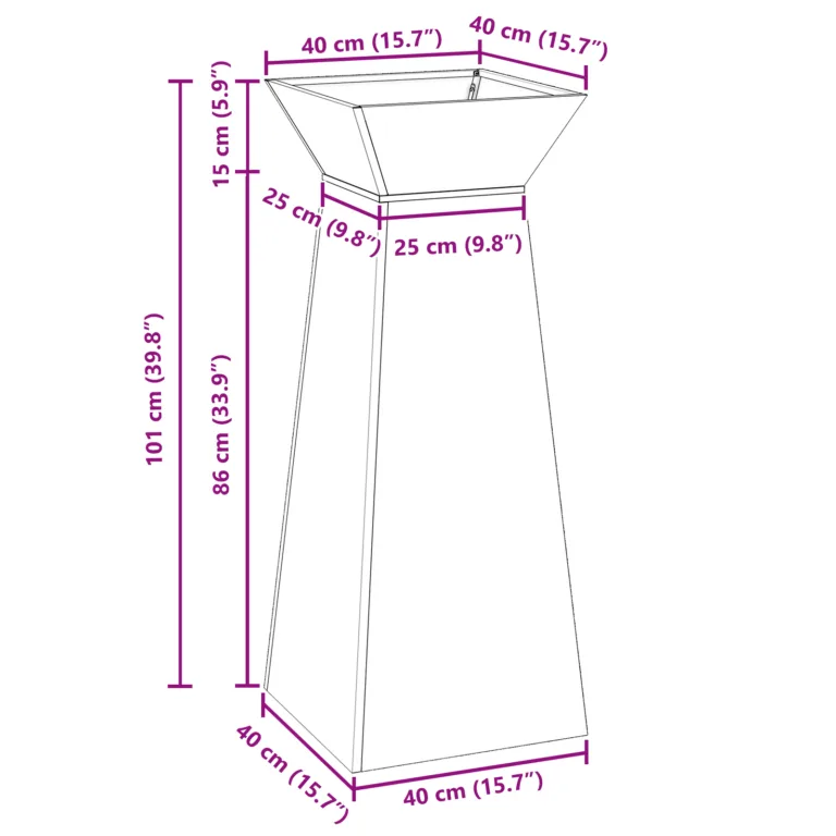 Taimealus Valge Metall 40 x 40 x 101 cm Dekoratiivsed vahetükid