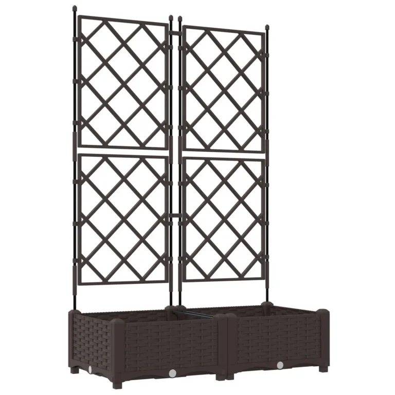Taimede Alus Trellisega 2 tk Pruun 80x40x125.5 cm