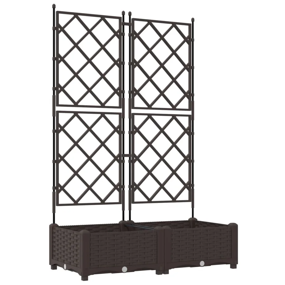 Taimede Alus Trellisega 2 tk Pruun 80x40x125.5 cm