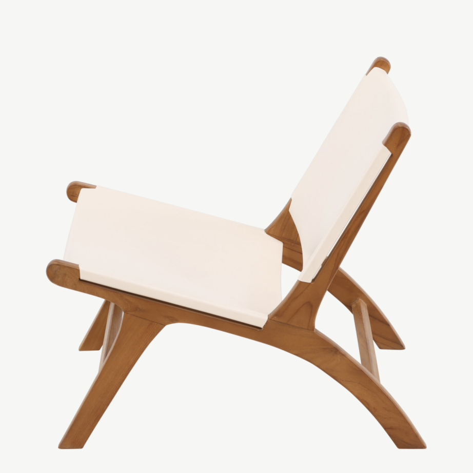 Tiigipuust ja kreemika PU-nahaga lounge-tool Rike kollektsioonist, 61817-441 – 7