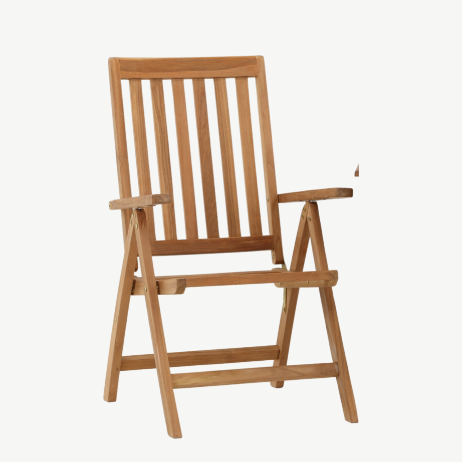 Tiigipuust kokkupandav aiamööblikomplekt Ghana laud ja Kenya reguleeritav tool, GR22776 – 7