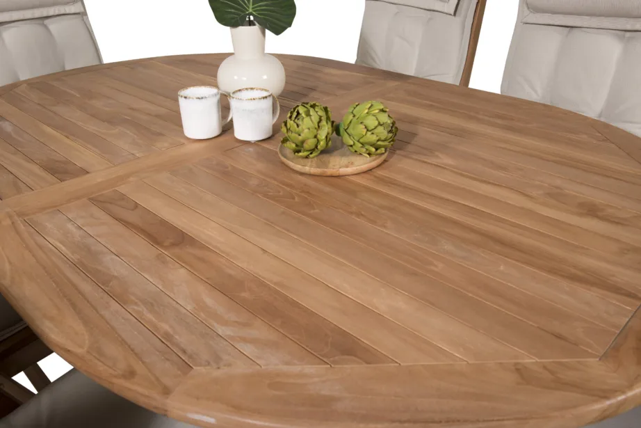 Tiigipuust pikendatav aiasöögilaud Kenya ja 6 kokkupandavat tooli, GR22609 – 11