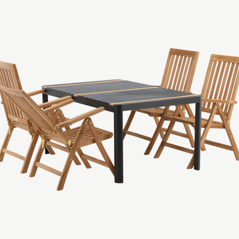 Togo ristkülikukujuline aiamööbli komplekt (alumiinium, tiigipuit), GR22761 – 5
