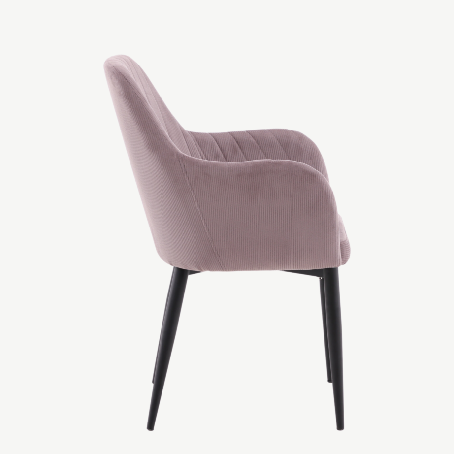 Tolmuroosa Manchester-kangaga söögitool Comfort mustade metalljalgadega, 27702-999 – 2