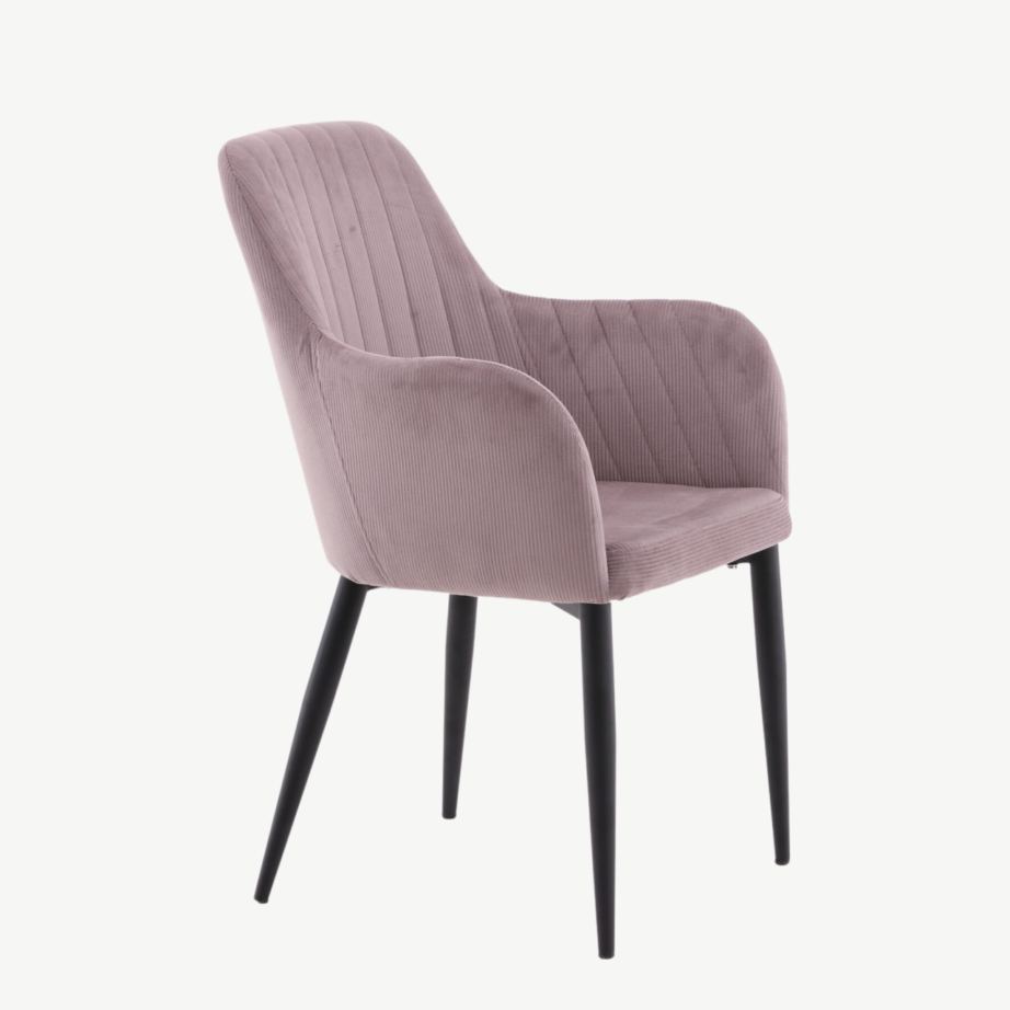 Tolmuroosa Manchester-kangaga söögitool Comfort mustade metalljalgadega, 27702-999 – 3