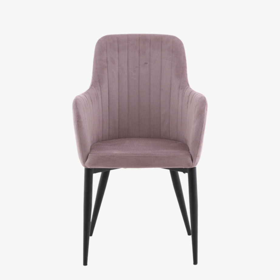 Tolmuroosa Manchester-kangaga söögitool Comfort mustade metalljalgadega, 27702-999 – 5