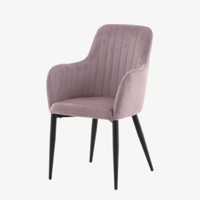Tolmuroosa Manchester-kangaga söögitool Comfort mustade metalljalgadega - 27702-999