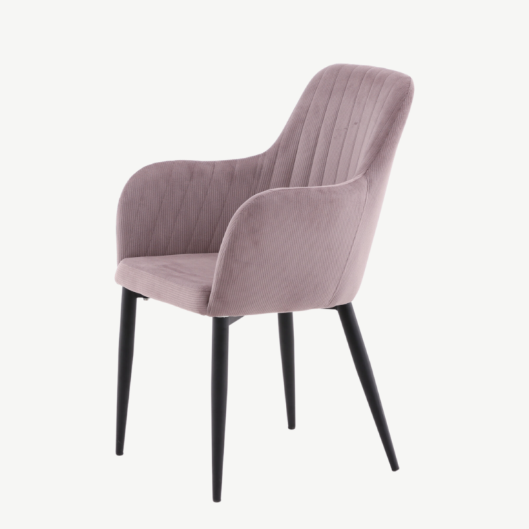 Tolmuroosa Manchester-kangaga söögitool Comfort mustade metalljalgadega - 27702-999
