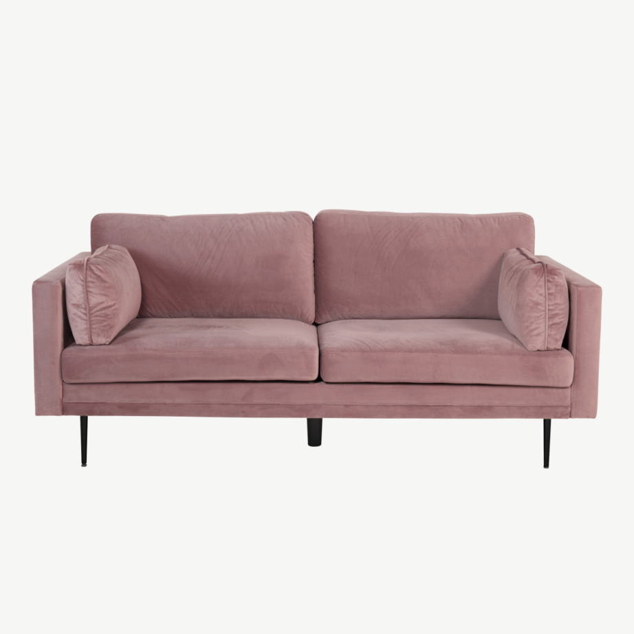 Tolmuroosa sametdiivan Boom (2–3-kohaline, mustad metalljalad), GR19266 – 2